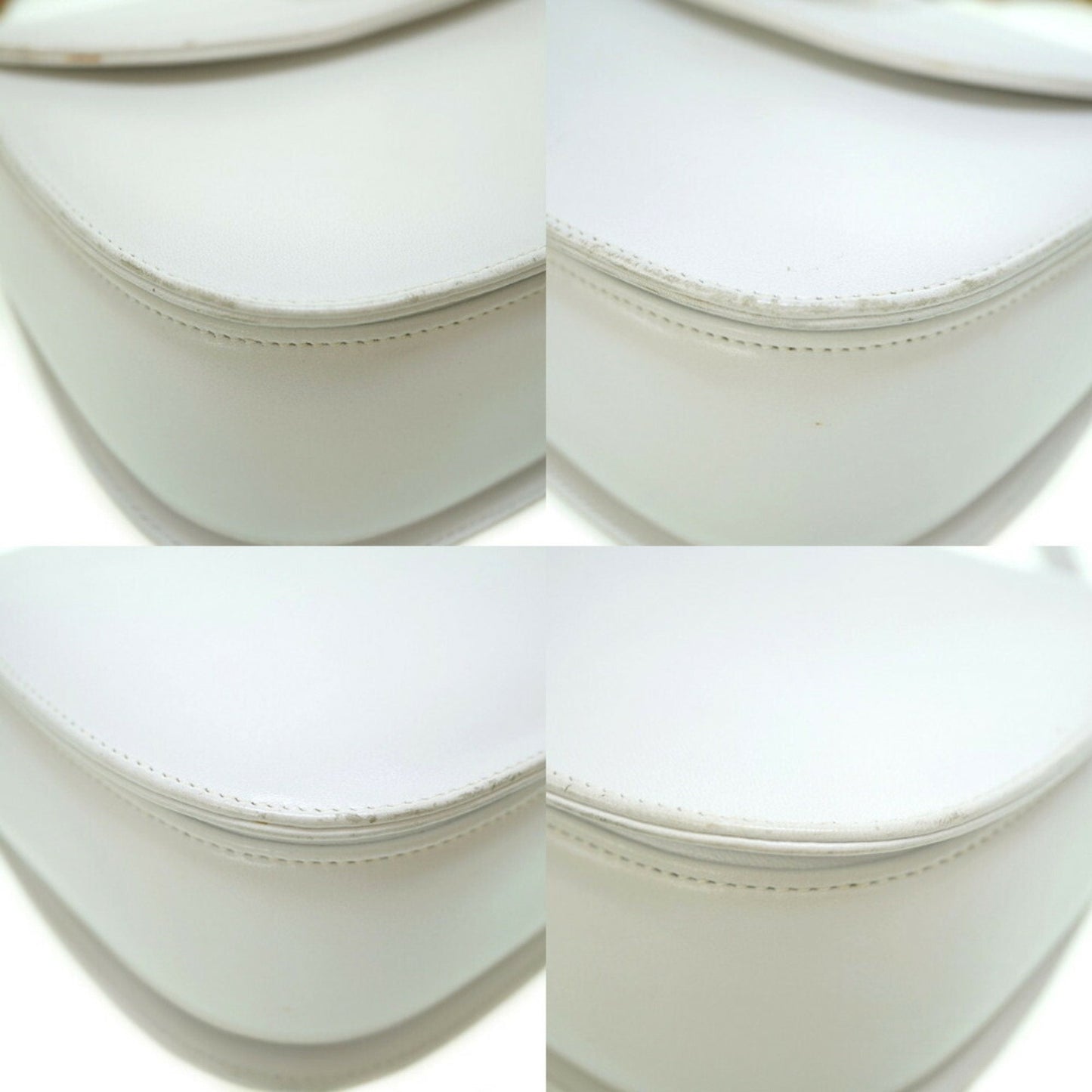 GUCCI bamboo shoulder handbag leather white  strap