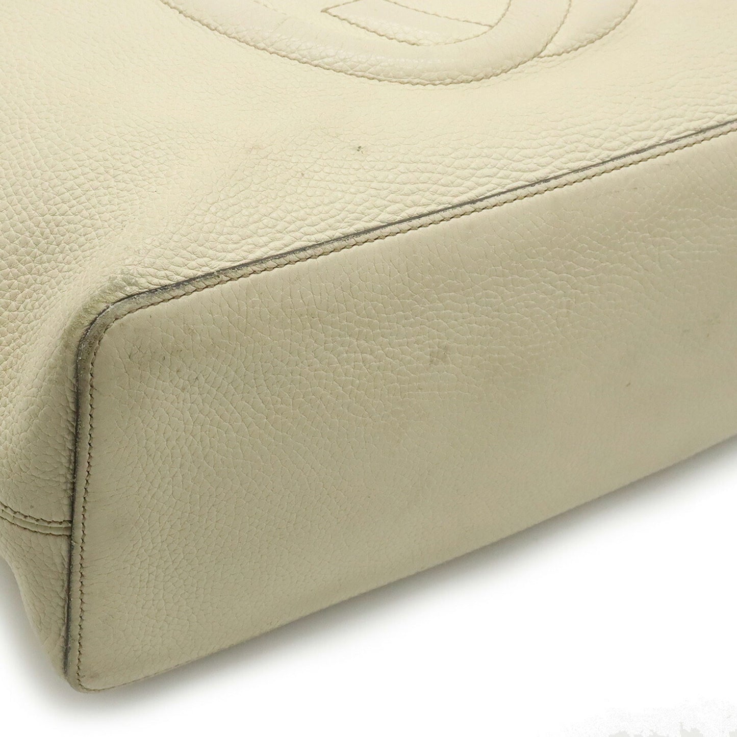 GUCCI Soho Interlocking G Tassel Shoulder Bag Handbag Leather Ivory 408825