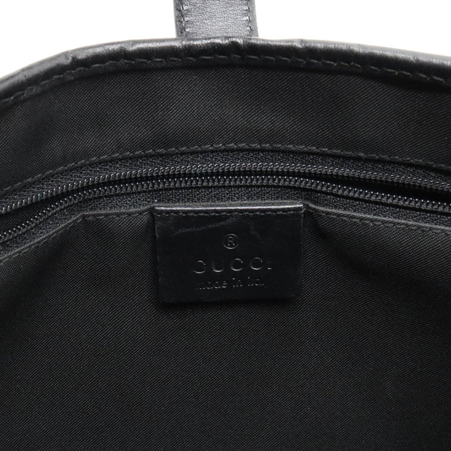 GUCCI GG Canvas Jackie Line Shoulder Bag Leather Black 001.3306.3444
