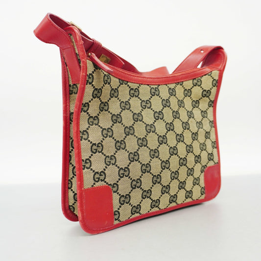 Gucci  GG Canvas Shoulder Bag 001 4206 Women's Navy,Red Color