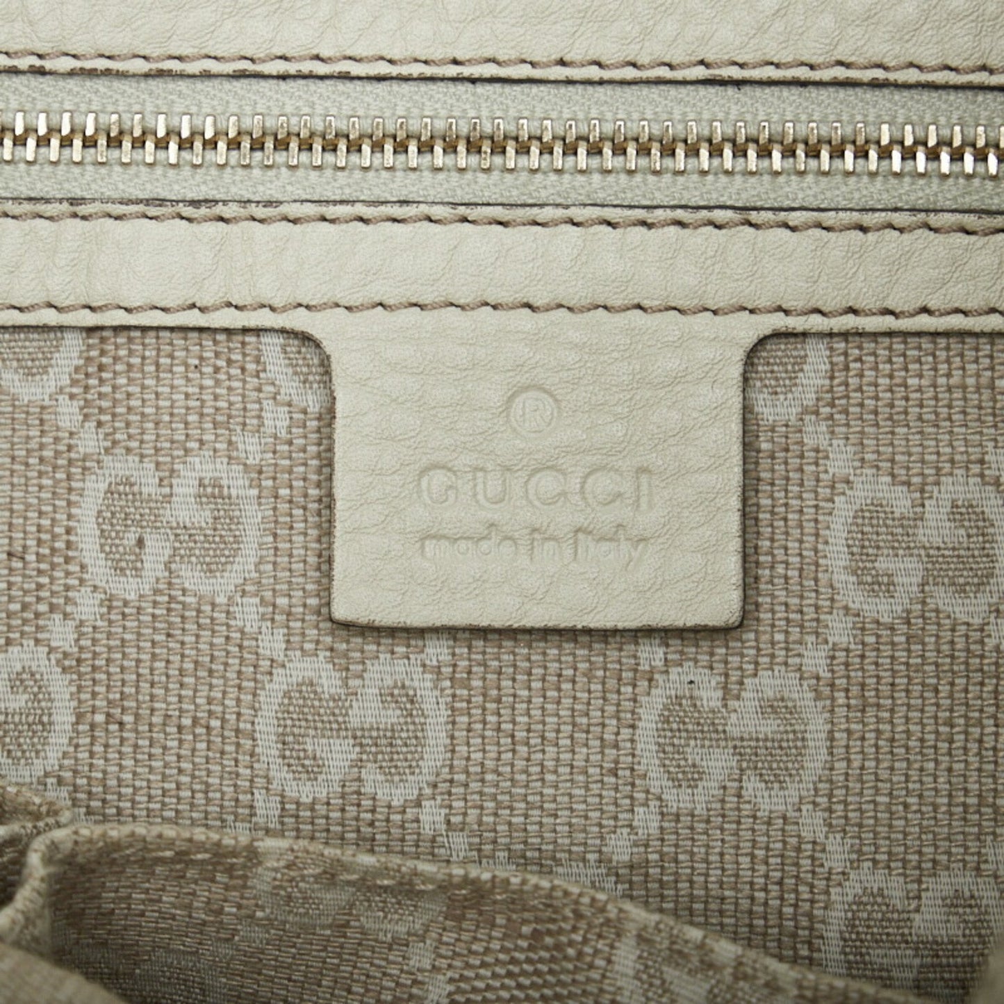 Gucci Bamboo GG Canvas HandBag Shoulder Bag 282315 White Leather Ladies