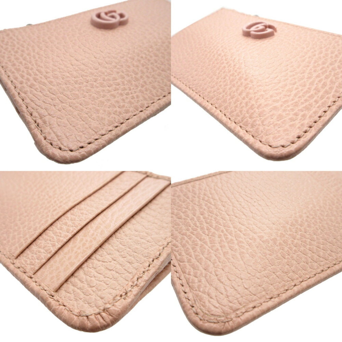 GUCCI 701070 Double G Leather Pink Coin Case