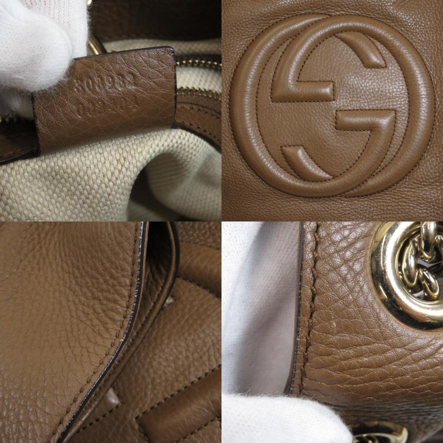 Gucci 308982 Soho Chain Bag Tote Calf Ladies