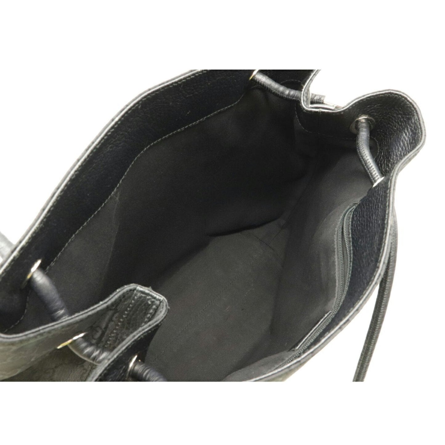 Gucci GG nylon tote bag shoulder leather black 152279