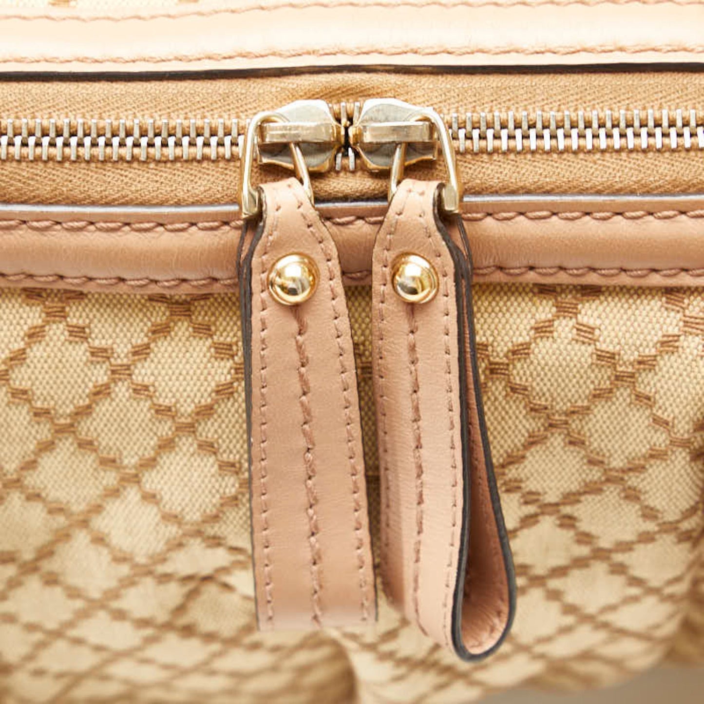GUCCI Diamante Sookie Handbag Shoulder Bag 247902 Beige Pink Canvas Leather Women's