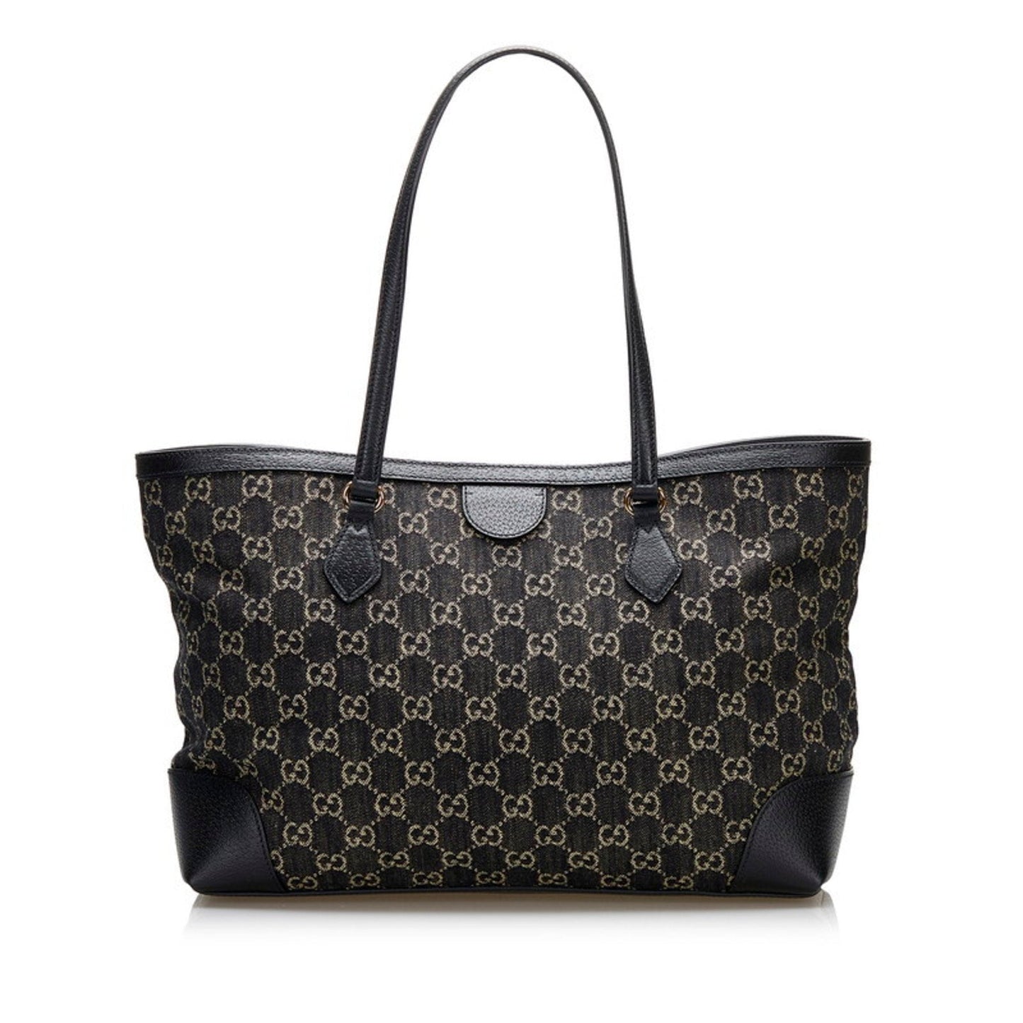 Gucci Offdia GG Medium Tote Bag 631685 Black Canvas Leather Ladies GUCCI