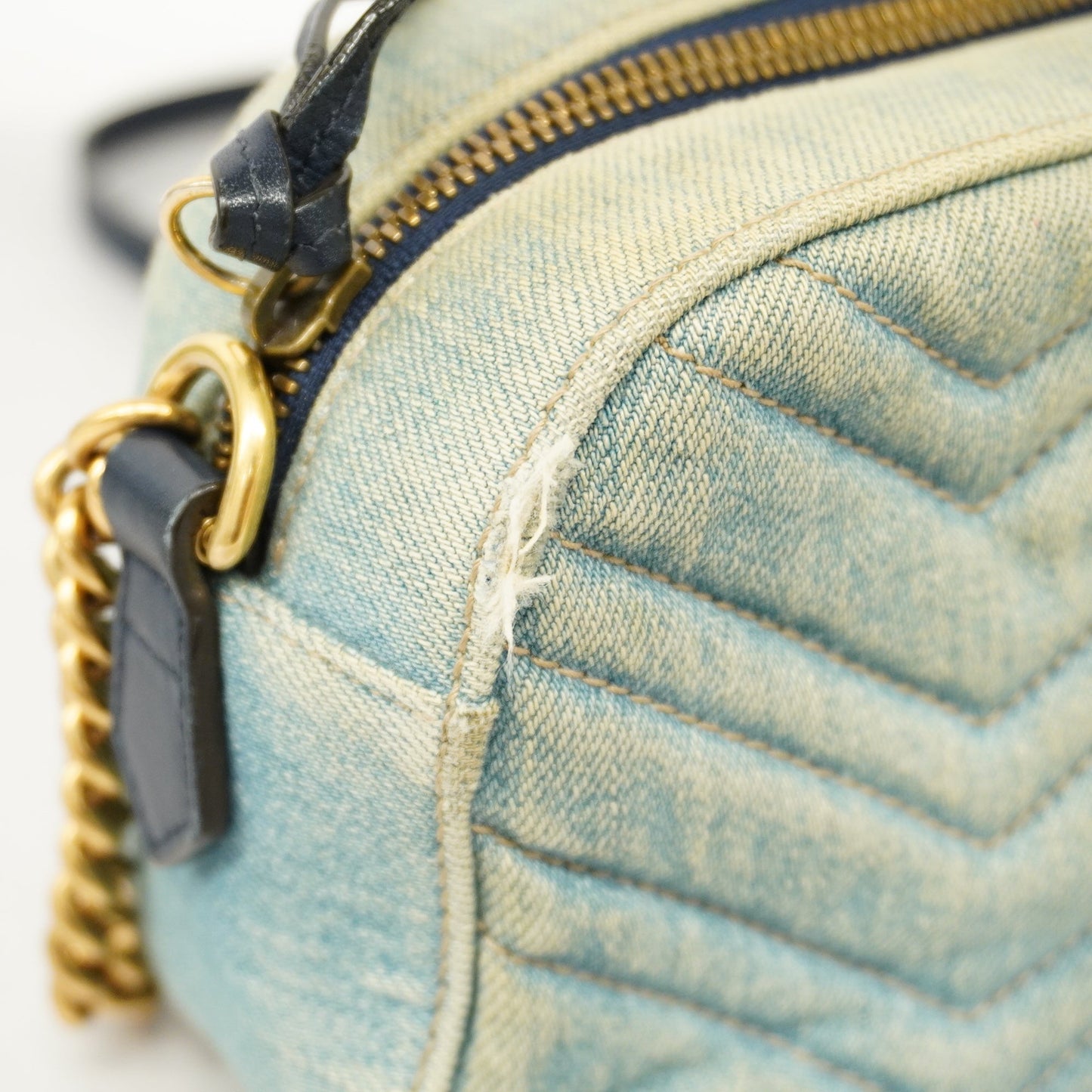 Gucci  GG Marmont Shoulder Bag Velor 447632 Women's Denim Light Blue