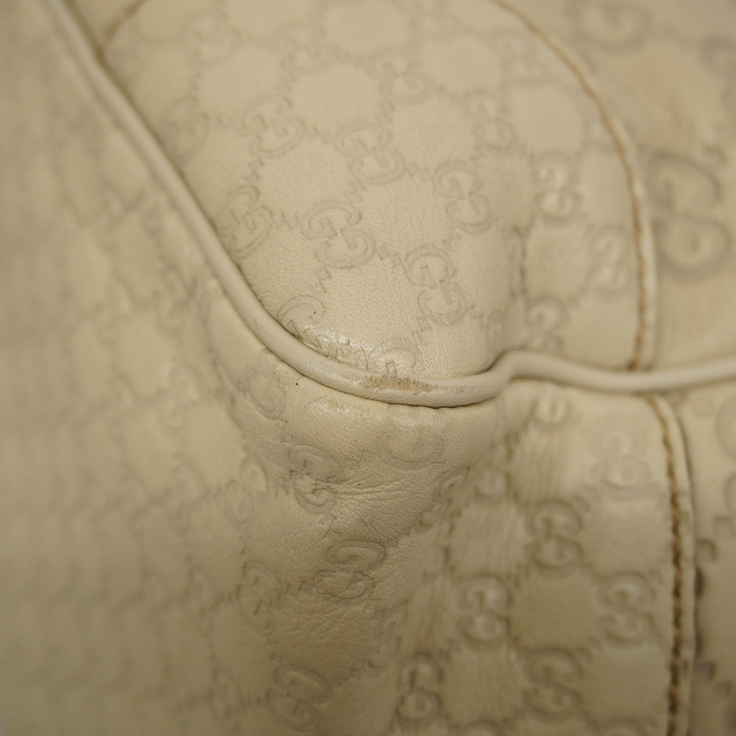 GUCCI ssima Tote Bag  Shima 353119 Women's Leather Tote Bag Ivory