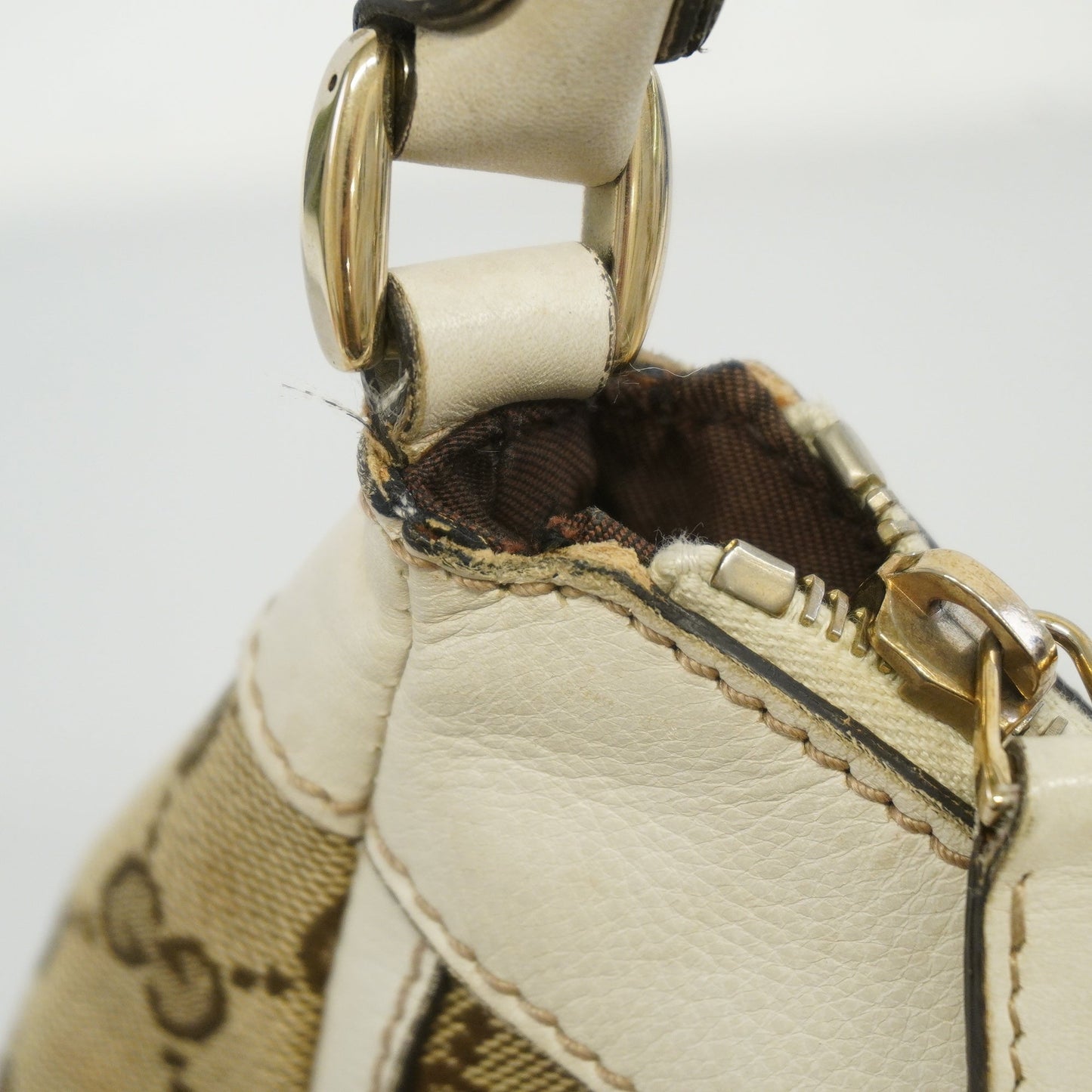 GUCCI  GG Canvas Handbag 190525 Women's Handbag Beige,White