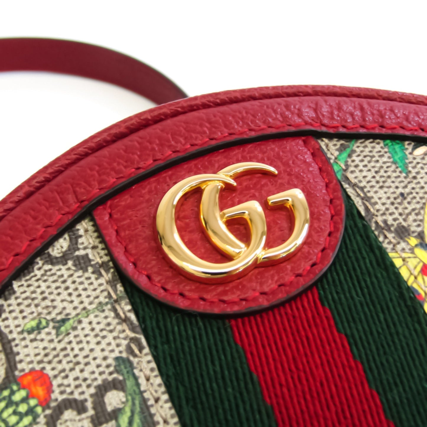 Gucci Ophidia GG Flora 598661 Women's GG Canvas,Leather Backpack Green,Red Color