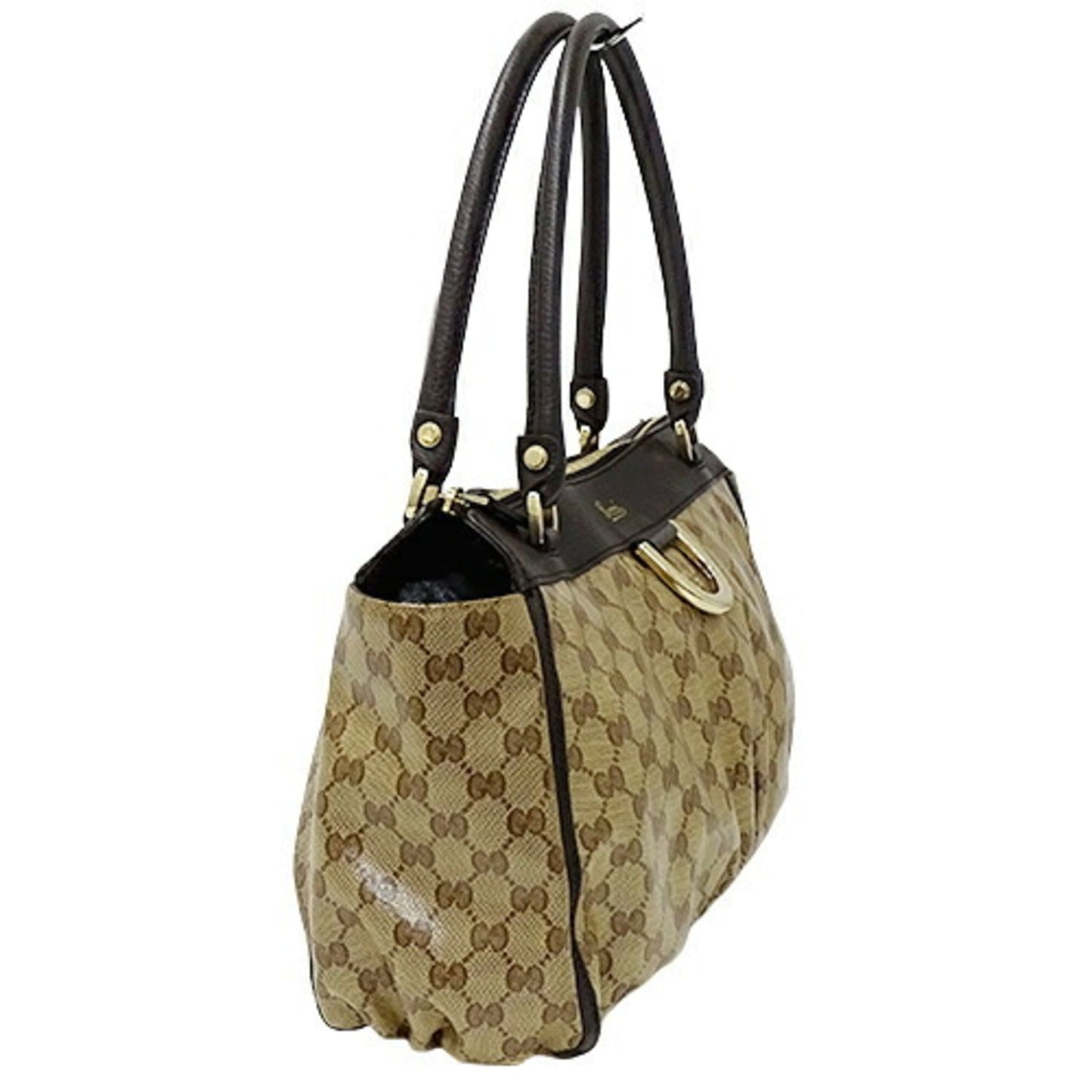 Gucci Bag Women's Tote Shoulder GG Crystal Abbey Brown Beige 327787