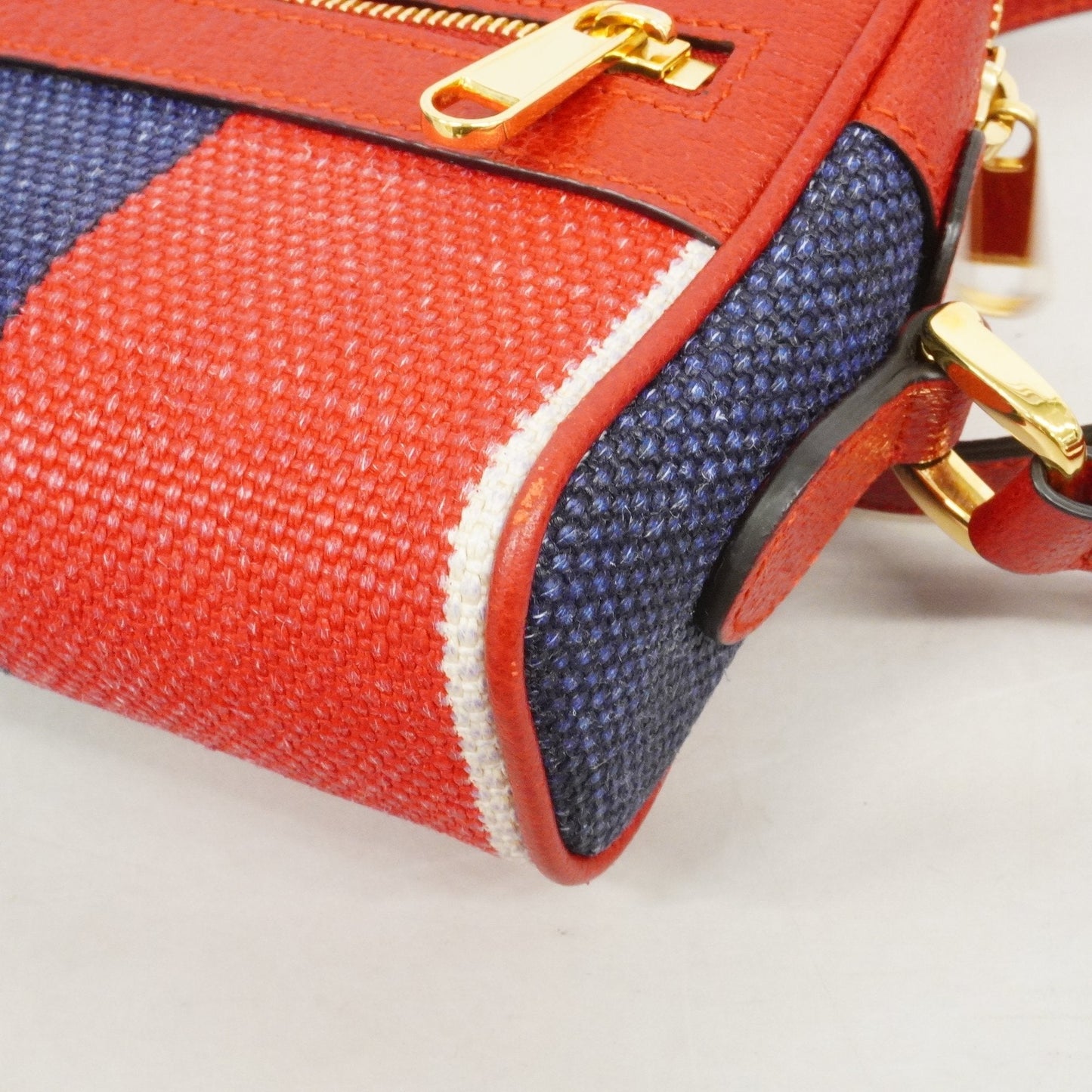 Gucci 517350 Women's Canvas Shoulder Bag Blue,Red Color,White