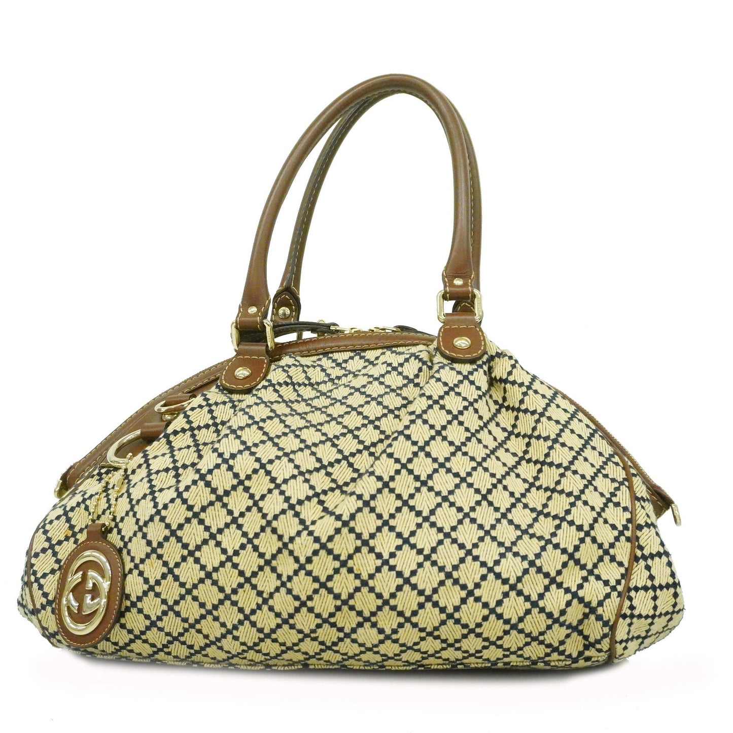 GUCCI  Sukey Diamante 223974 Women's Canvas Handbag Beige,Brown