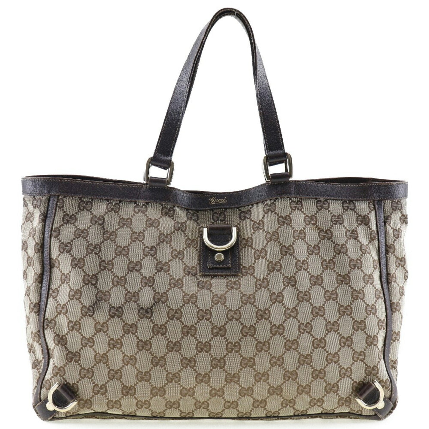 Gucci Abbey Tote Bag 141472 GG Canvas x Leather Beige/Brown Ladies