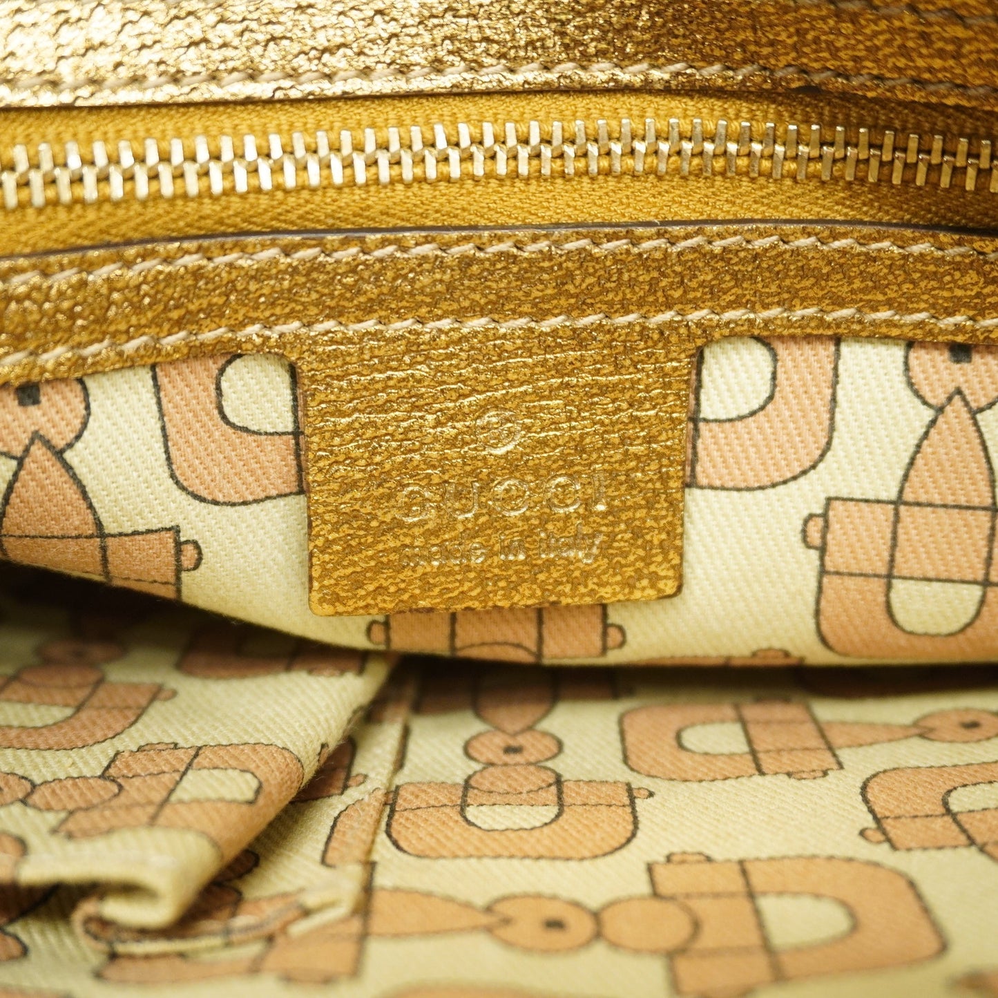 GUCCI  GG Canvas Shoulder Bag 144388 Women's Leather Beige,Gold