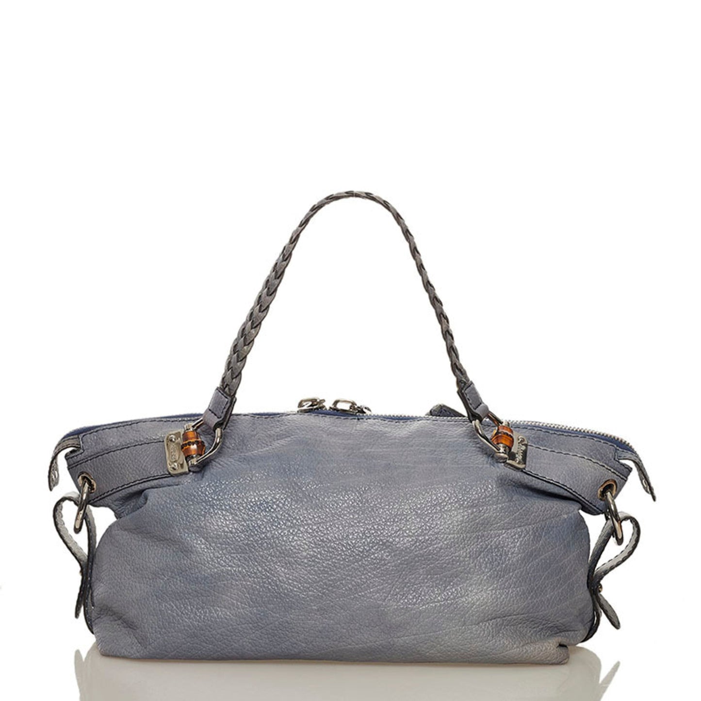 Gucci Bamboo Tote Bag 232959 Blue Leather Ladies Gucci