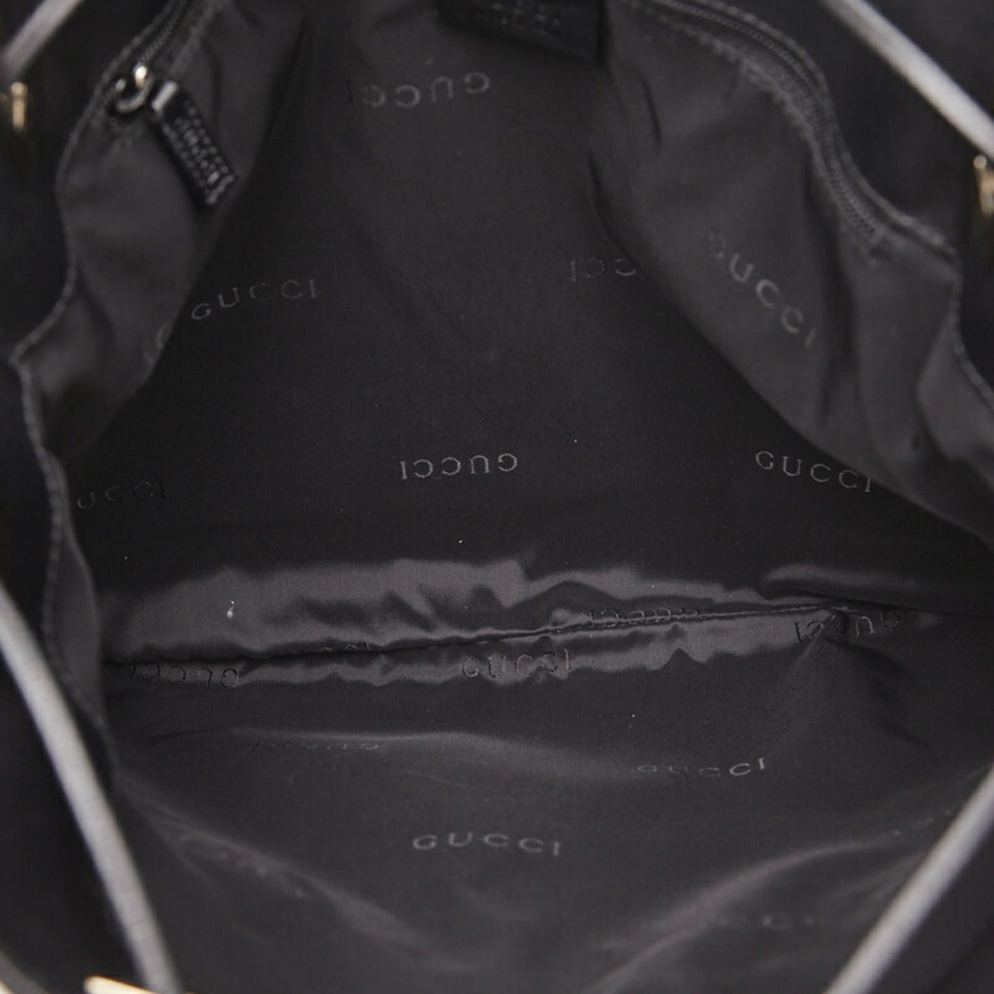 GUCCI GG Canvas One Shoulder Bag 001 4021 Black Leather Women's