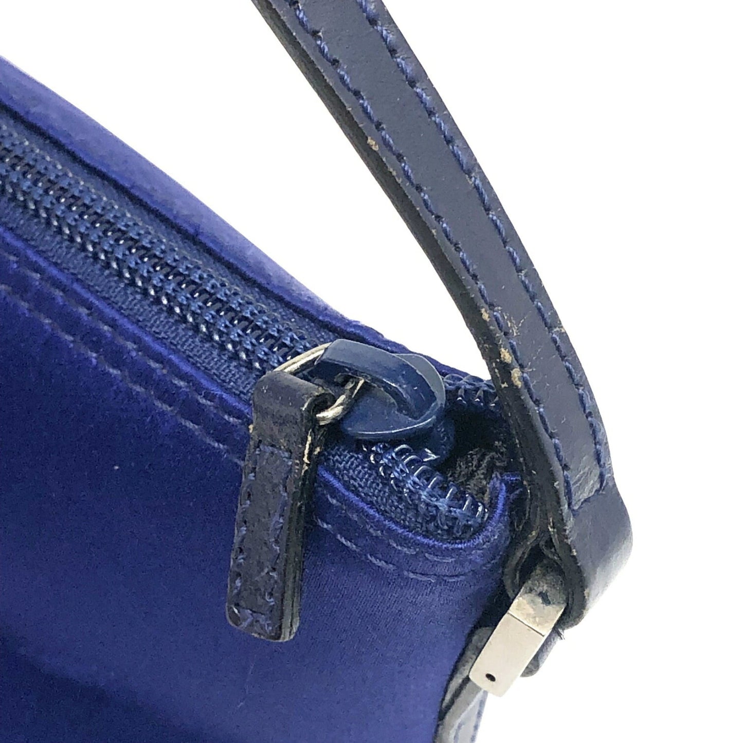 Gucci Accessory Pouch 039.1103 Satin Leather Blue Mini Bag Ladies