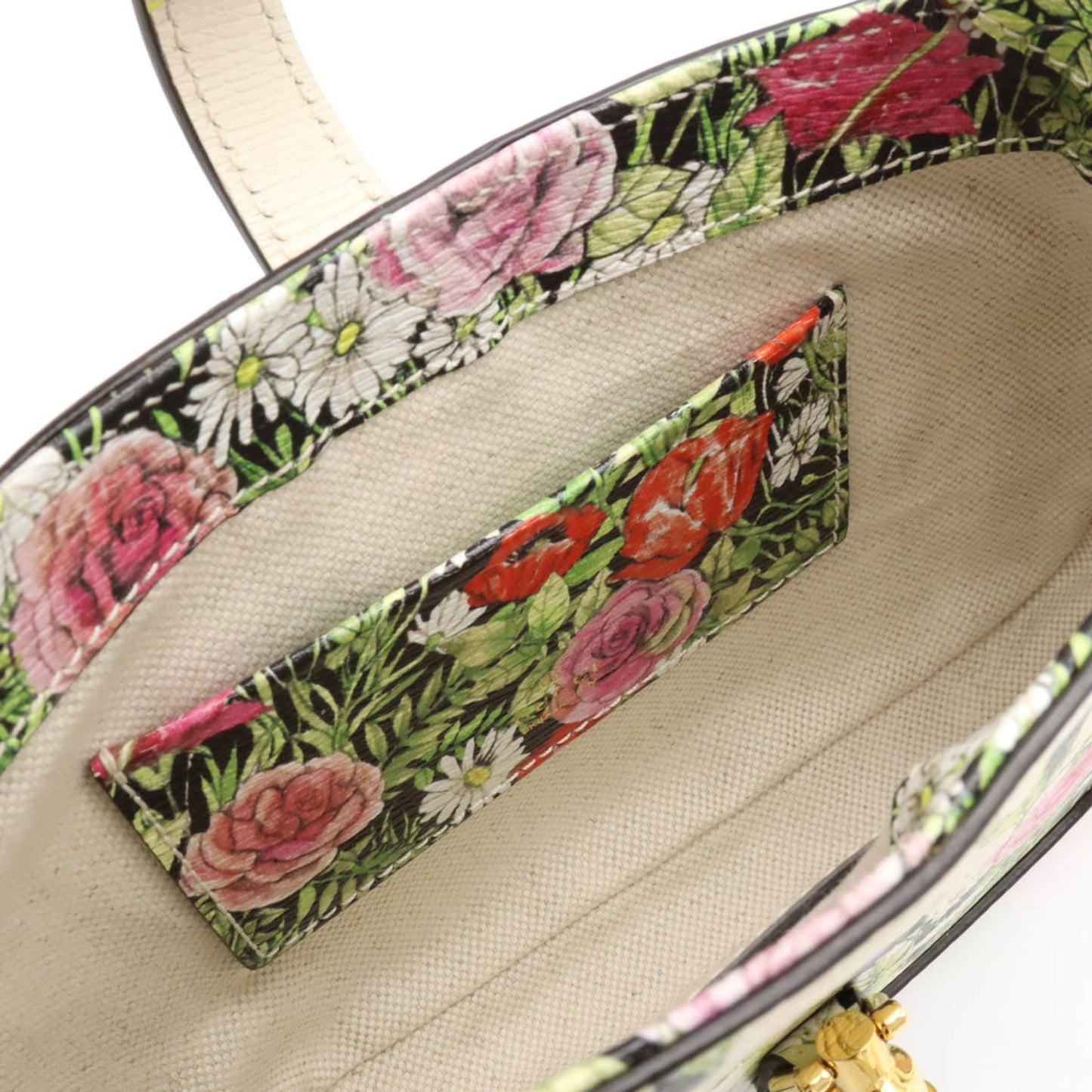 GUCCI Jackie 1961 Hobo Handbag Shoulder Higuchi Yuko Collaboration Flower Leather Ivory Day Limited 637091