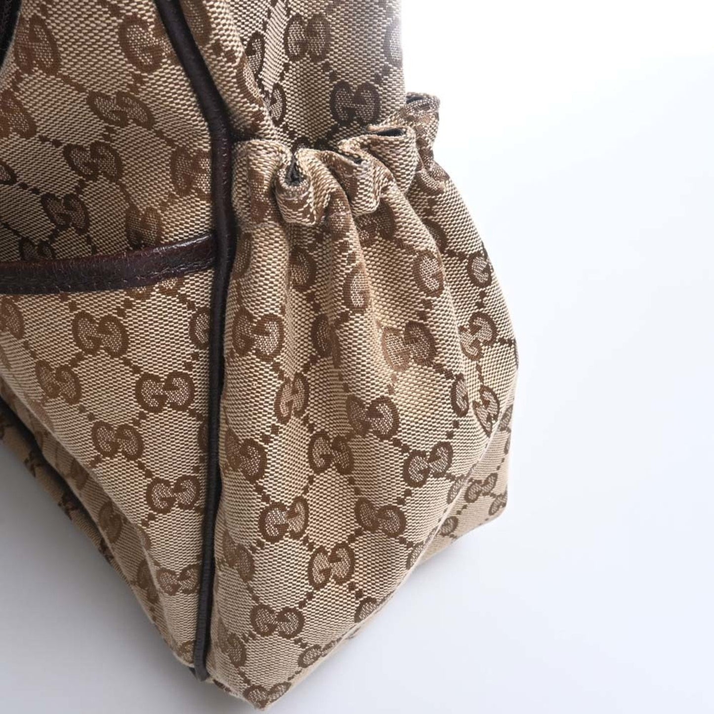 GUCCI GG Canvas Mother's Bag Shoulder 123326 Beige Women's