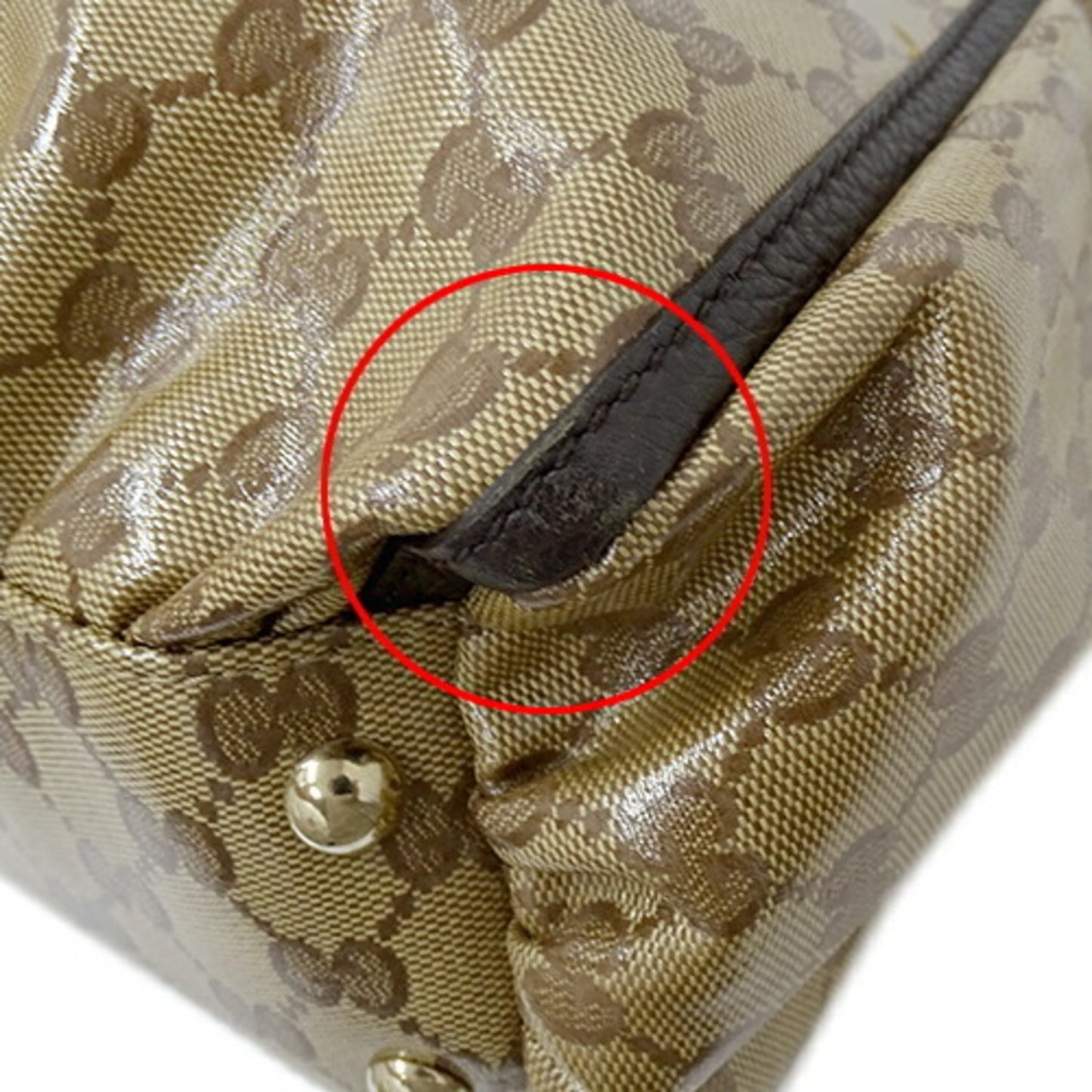 Gucci Bag Women's Tote Shoulder GG Crystal Abbey Brown Beige 327787