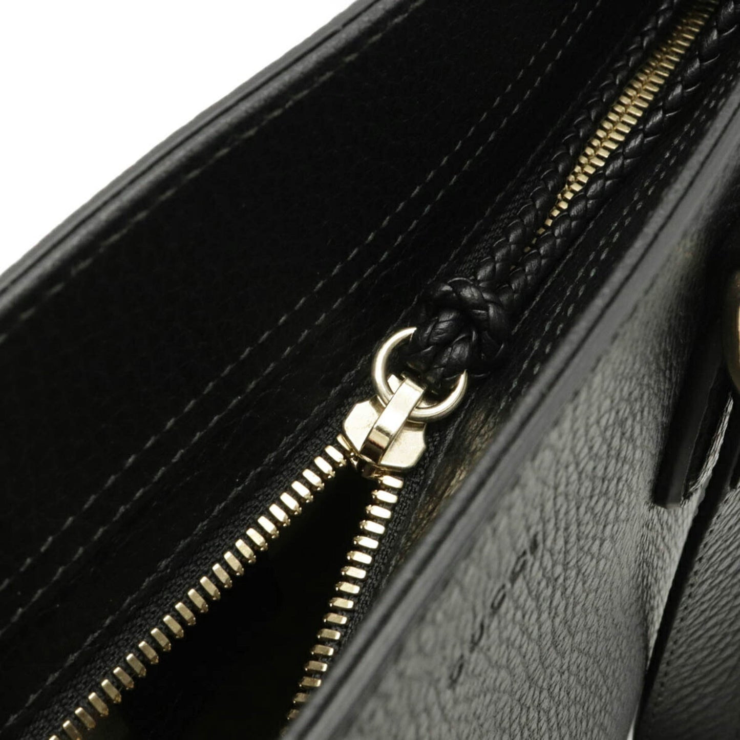 Gucci bamboo tote bag handbag shoulder leather black 449642