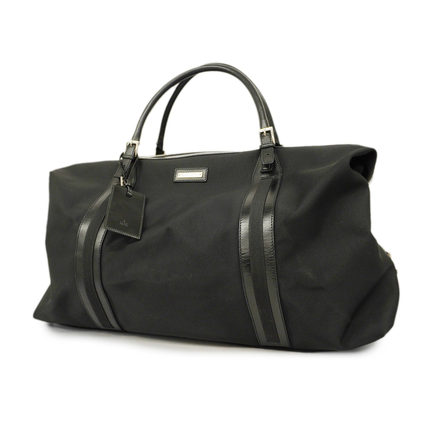 Gucci  Boston Bag 201847 Men,Women,Unisex Leather,Nylon Boston Bag Black