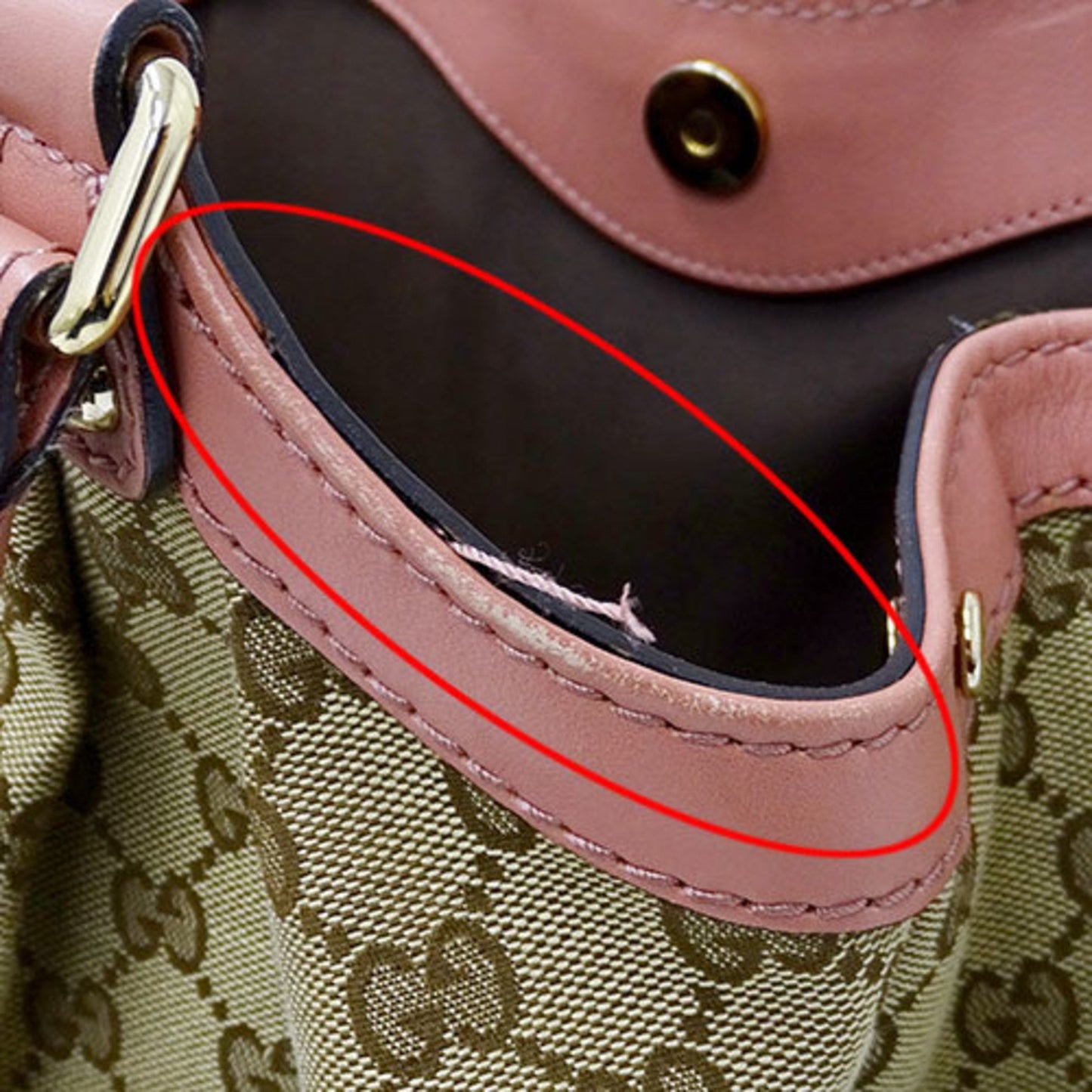 Gucci Bag Ladies Tote HandBag GG Canvas Suki 211944 Beige Brown Pink