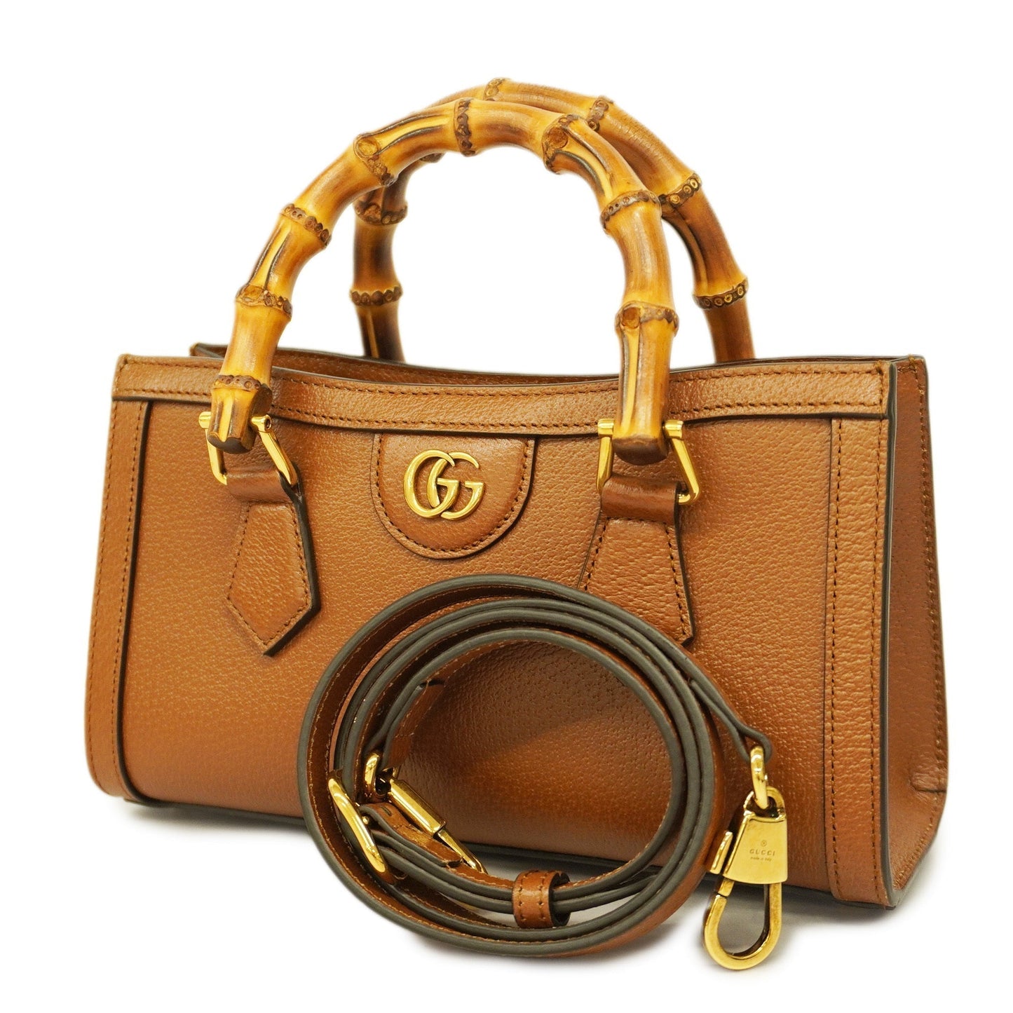 Gucci  Bamboo 2way Bag Diana 735153 Women's HandBag,Shoulder Bag Brown