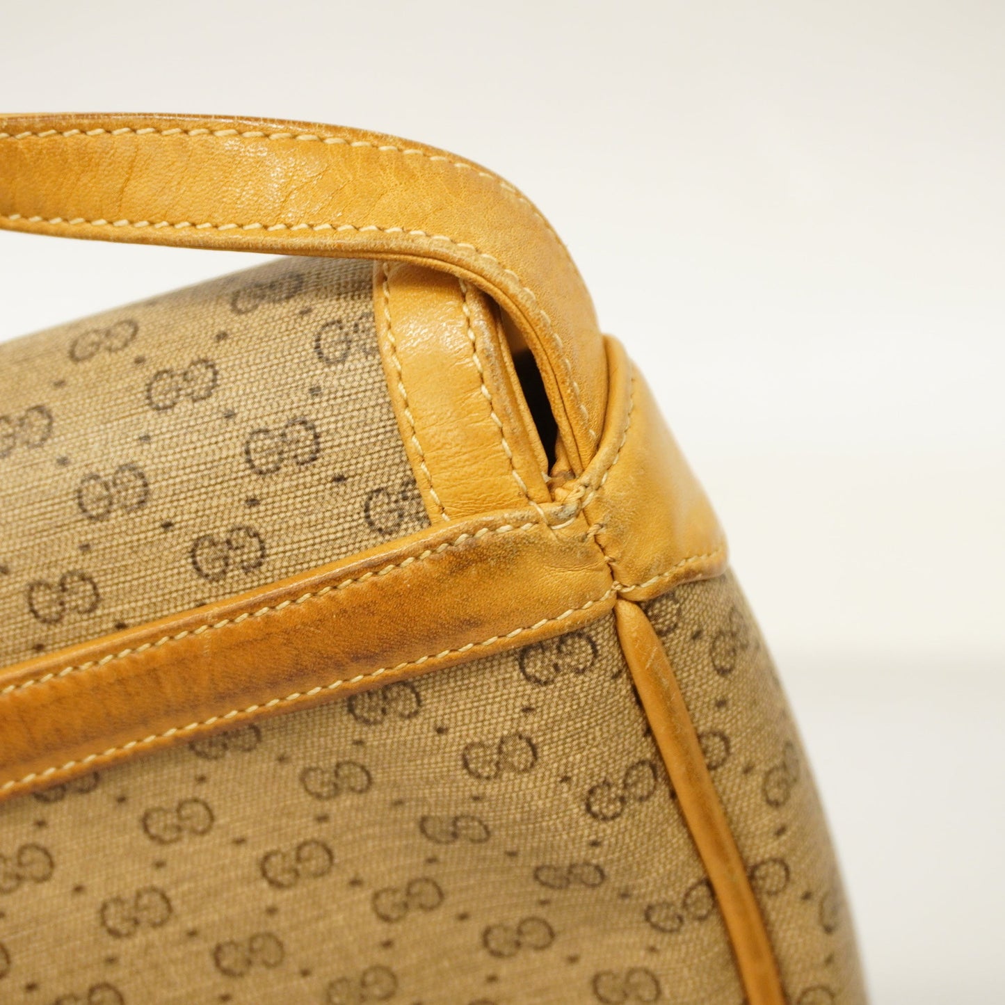 GUCCIAuth  Sherry Line Micro GG 007 89 1095 Women's PVC Shoulder Bag Beige