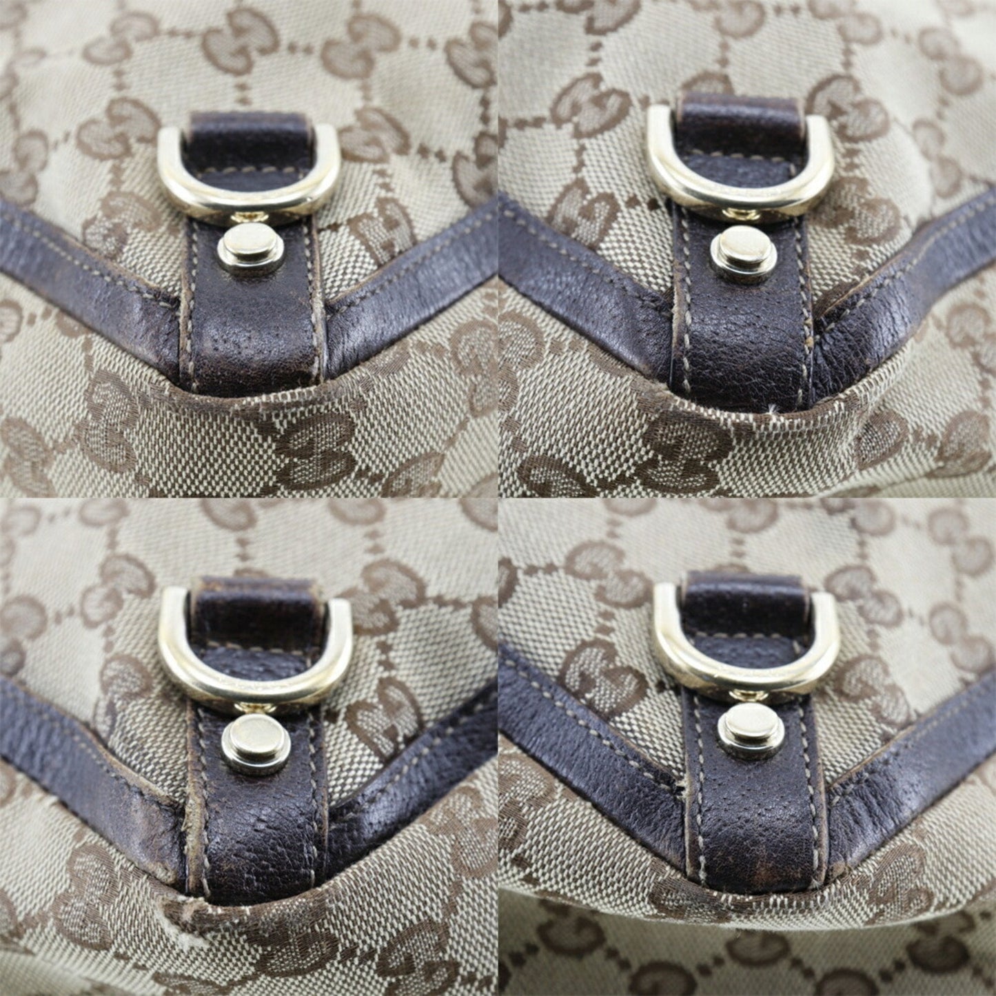 Gucci Abbey Tote Bag 141472 GG Canvas x Leather Beige/Brown Ladies