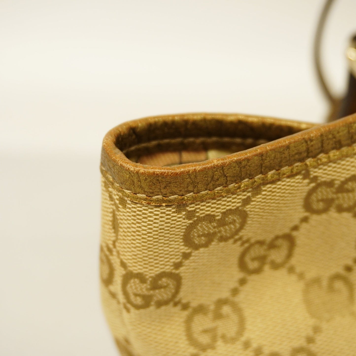 GUCCIAuth  Sherry Line Tote Bag 137396 Women's GG Canvas,Leather Beige,Gold