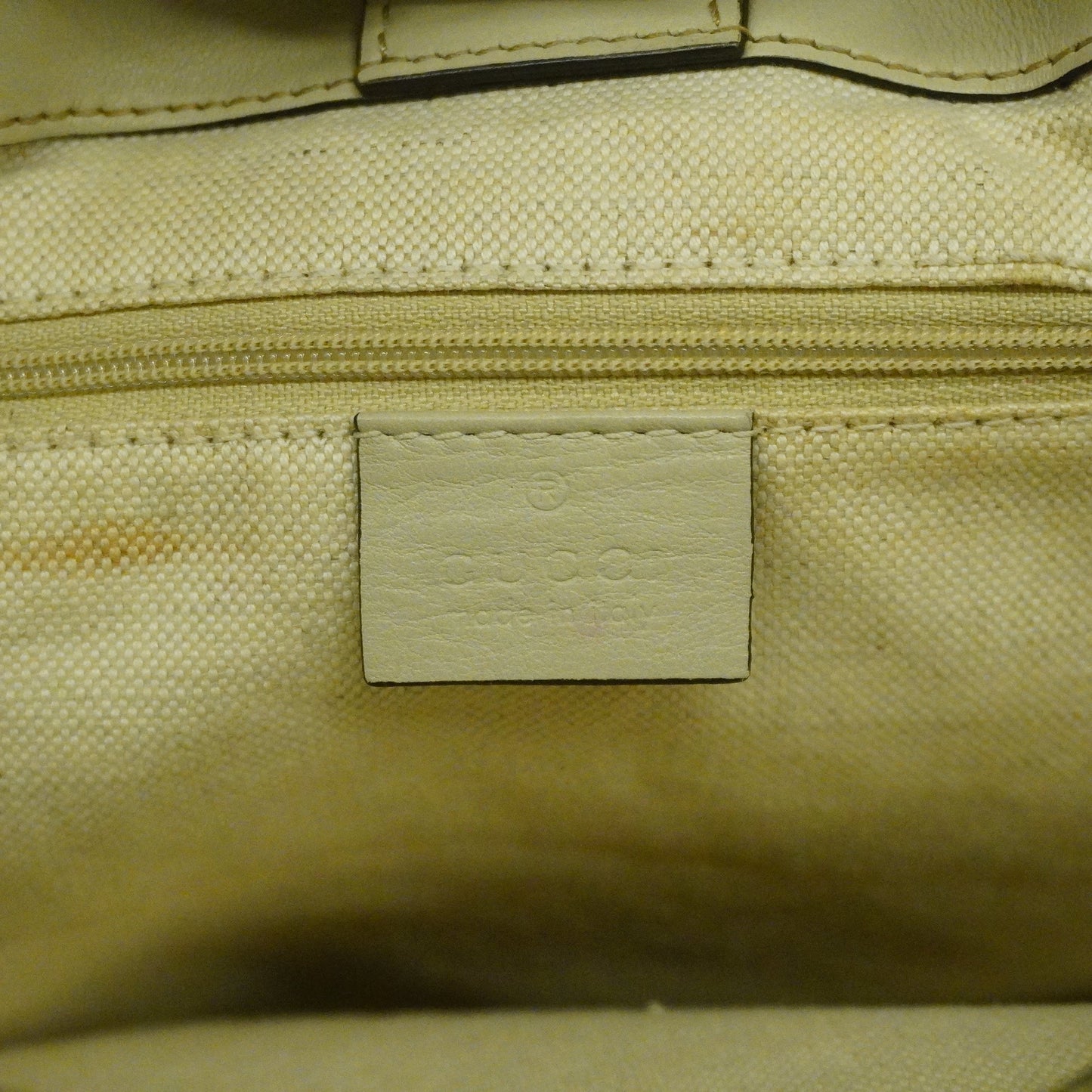 GUCCI  Sukey  Sima 211944 Women's Leather Tote Bag Ivory