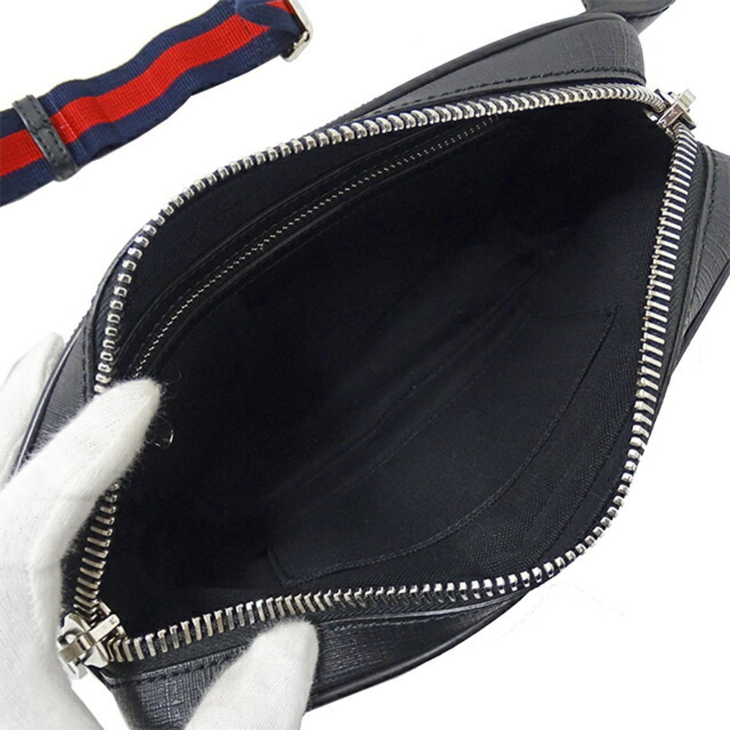 GUCCI bag men's body waist belt black 474293