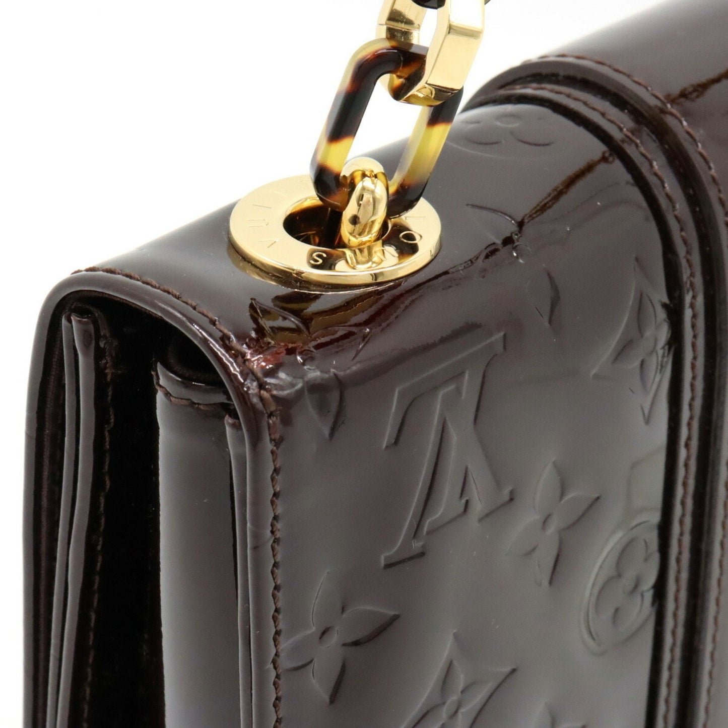 LOUIS VUITTON Monogram Vernis Vermont Avenue Chain Bag One Shoulder Amarant M91279