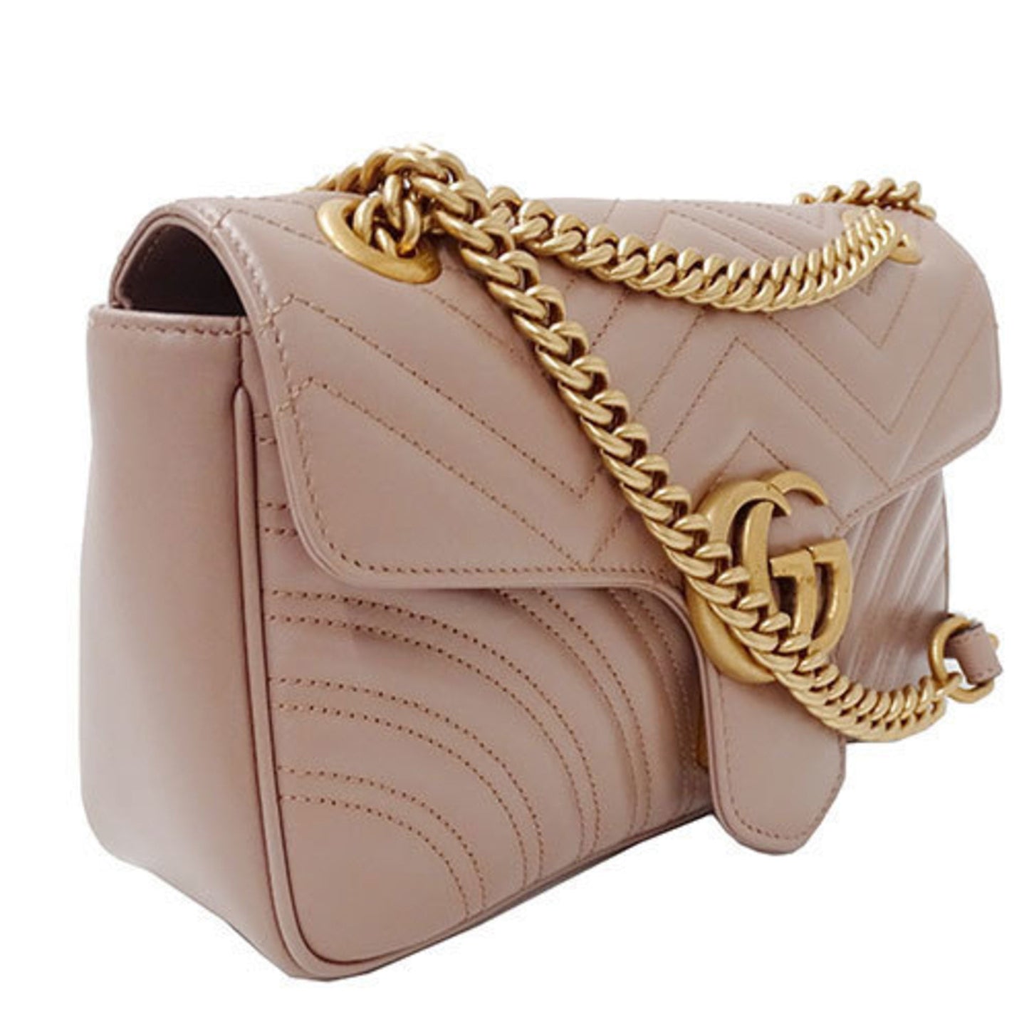 Gucci Bag ladies shoulder leather GG Marmont dusty pink 443497