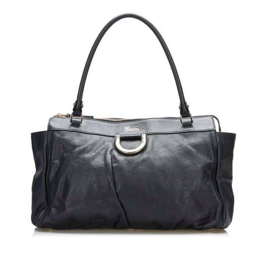 Gucci Abbey Handbag Tote Bag 189831 Black Leather Ladies Gucci