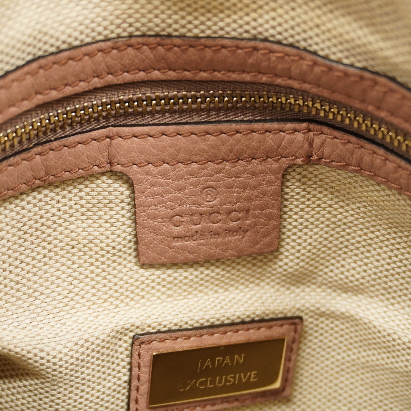 Gucci  Soho 000 2058 0290 0 Women's Leather HandBag Pink Beige
