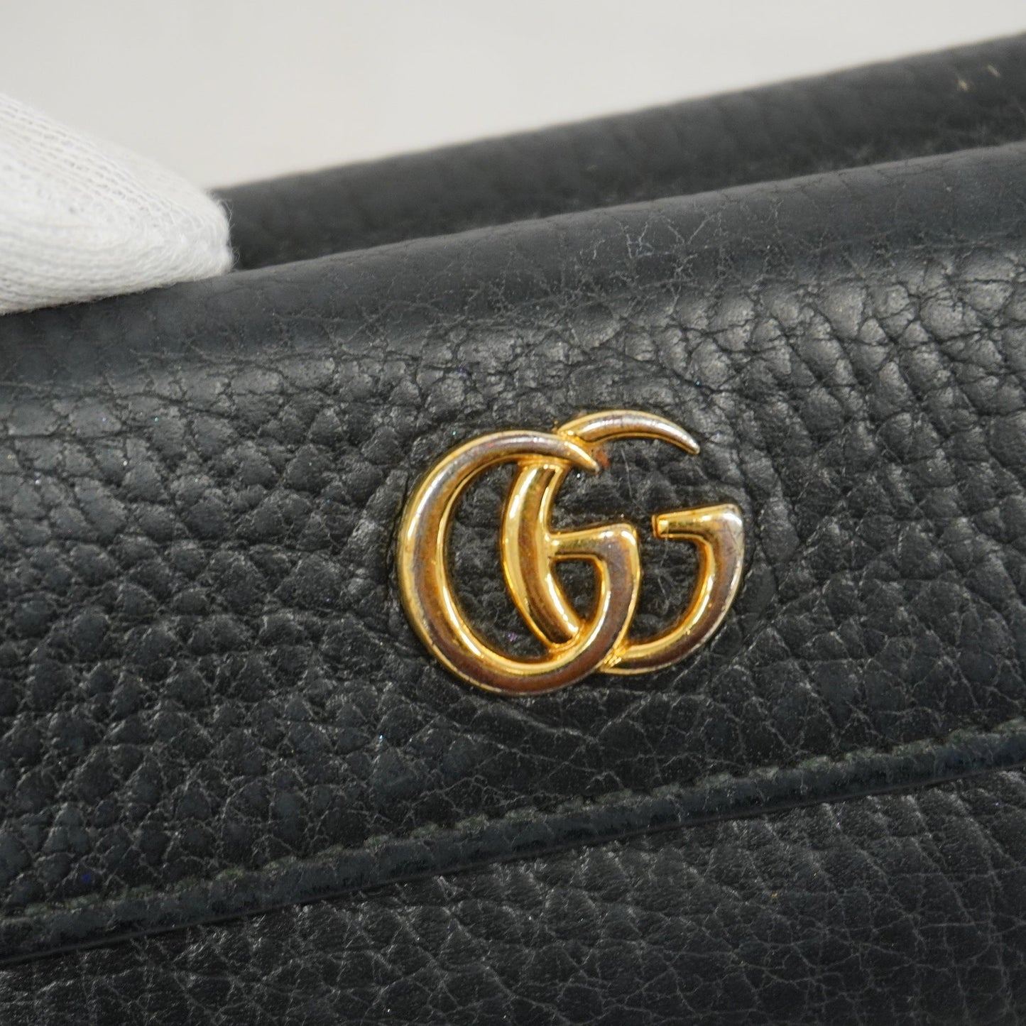 GUCCIAuth  GG Marmont Gold Hardware 523277 Women's Leather Wallet [tri-fold]