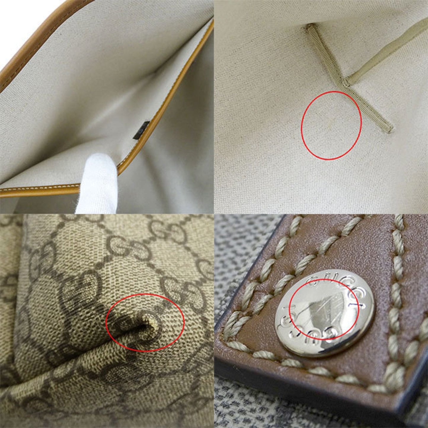 Gucci Bag Ladies Tote GG Plus Sherry Greige 211134