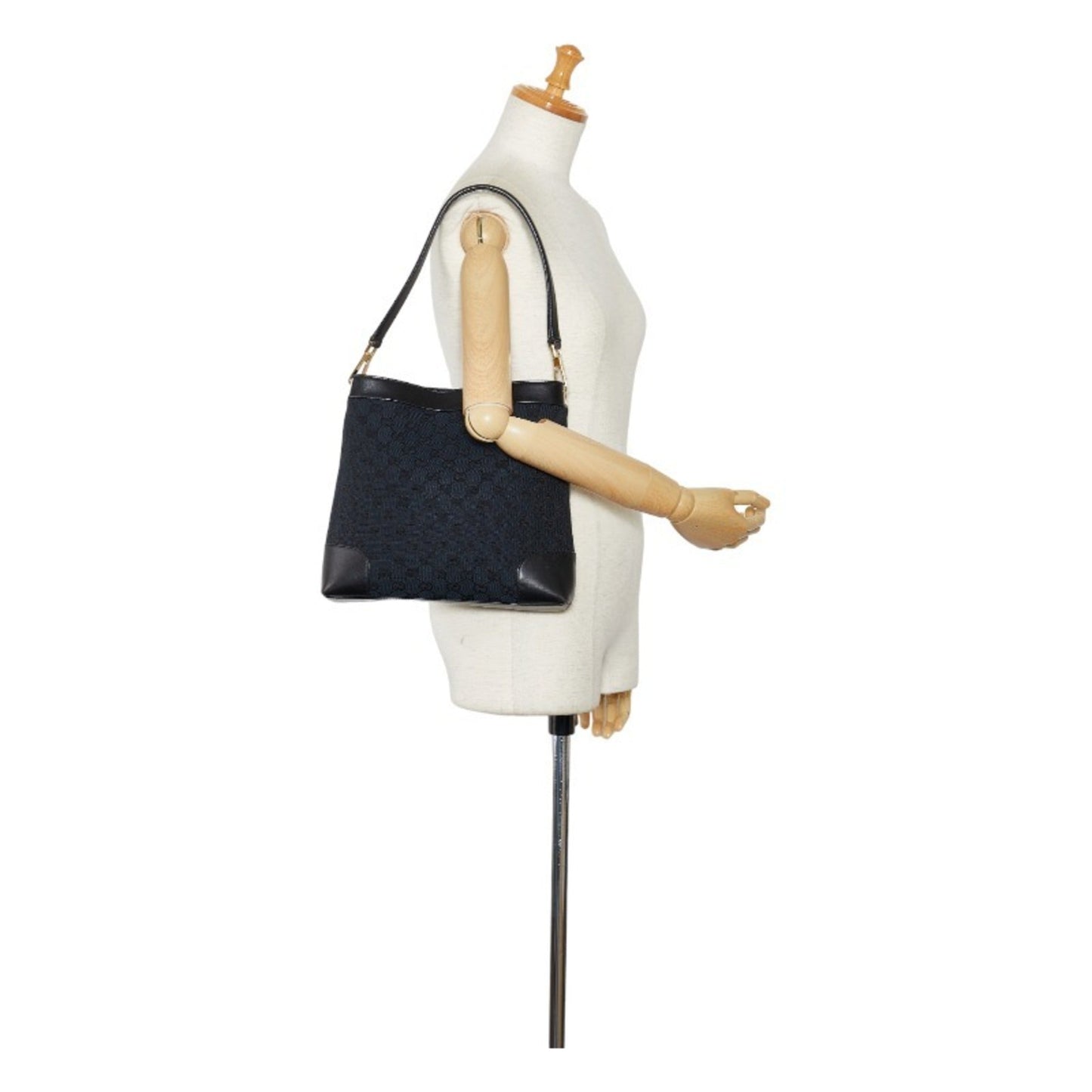 GUCCI GG canvas handbag one shoulder bag 001 4231 black leather ladies