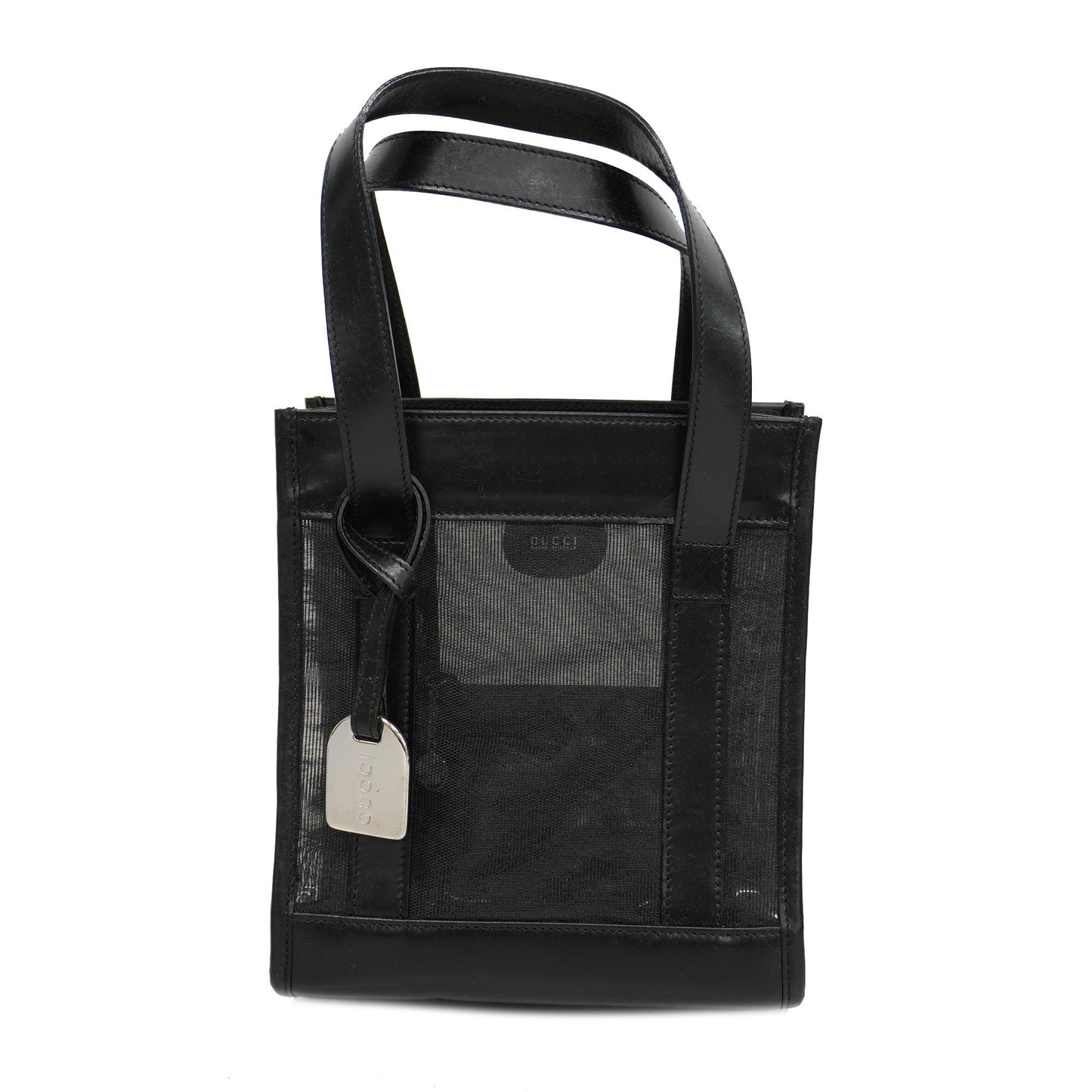 GUCCI  Patent Leather 002 1705 0405 Women's Mesh,Leather Handbag Black