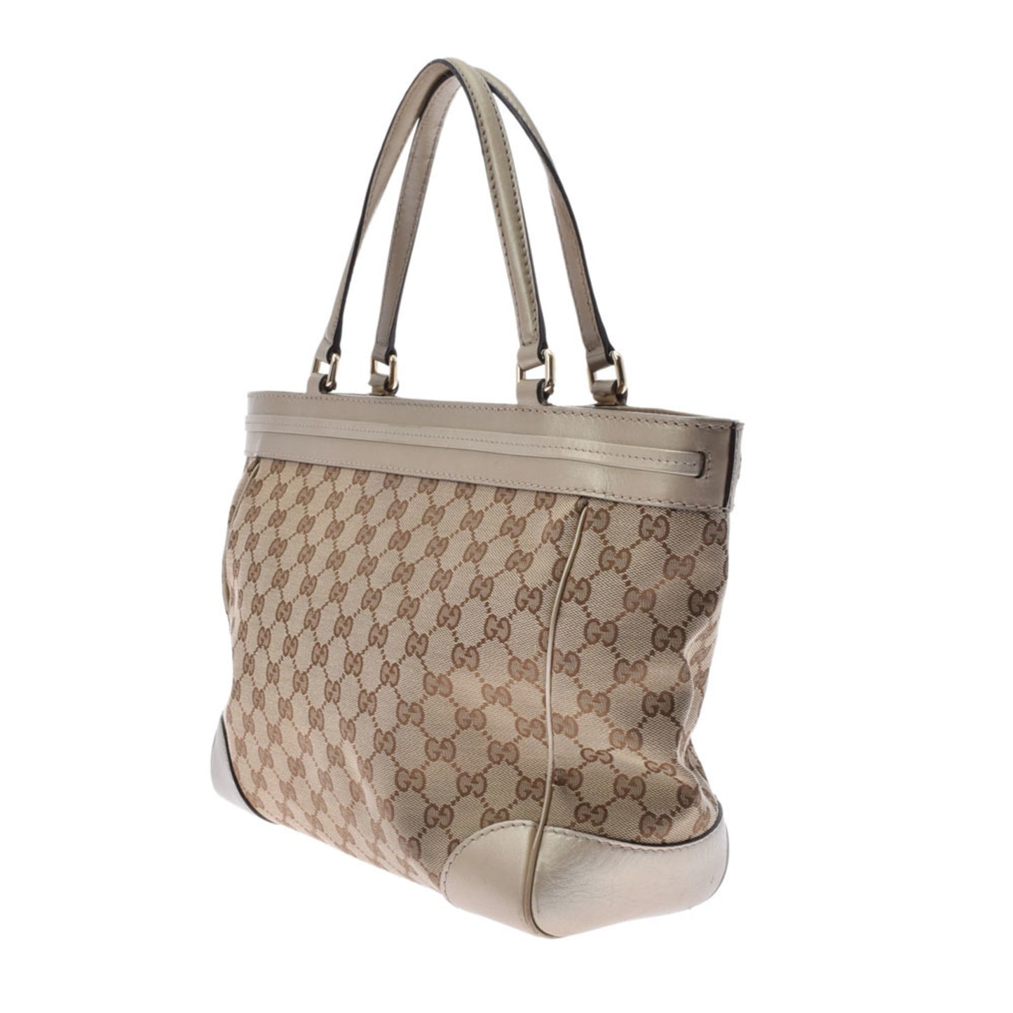 Gucci GG Pattern Tote Bag Beige/Gold 257061 Women's Canvas Leather