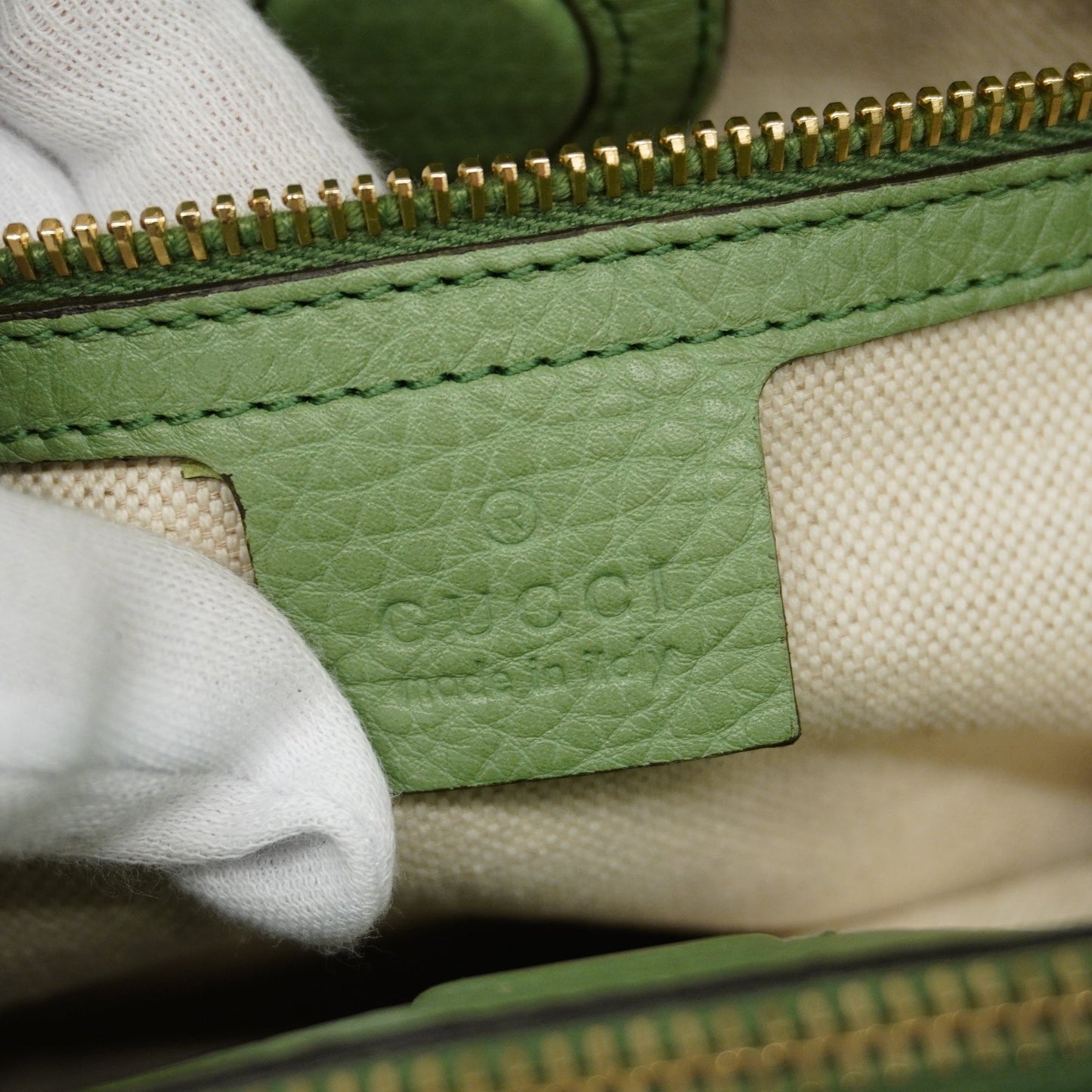GUCCI  Bamboo 2way Bag 323660 Leather Handbag,Shoulder Bag Light Green