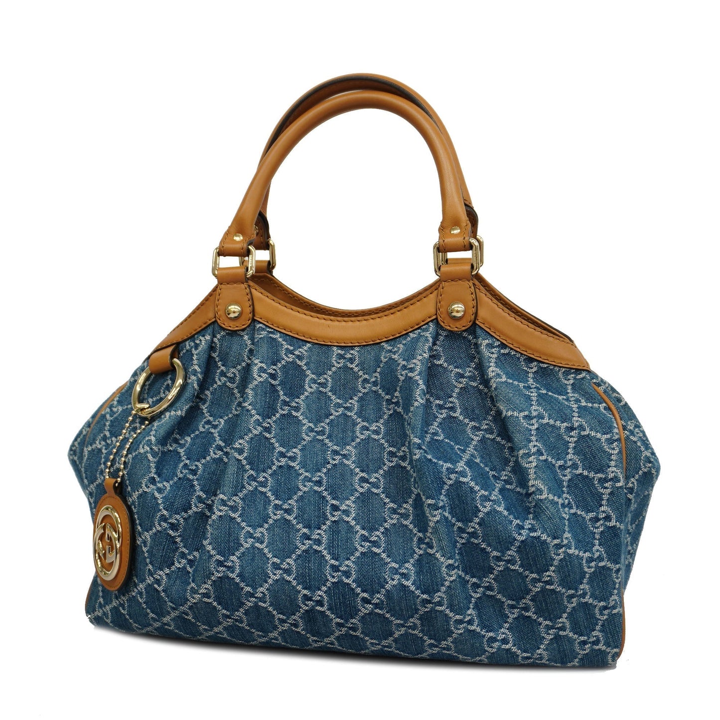GUCCI  Sukey GG Denim 211944 Women's Denim Handbag Blue