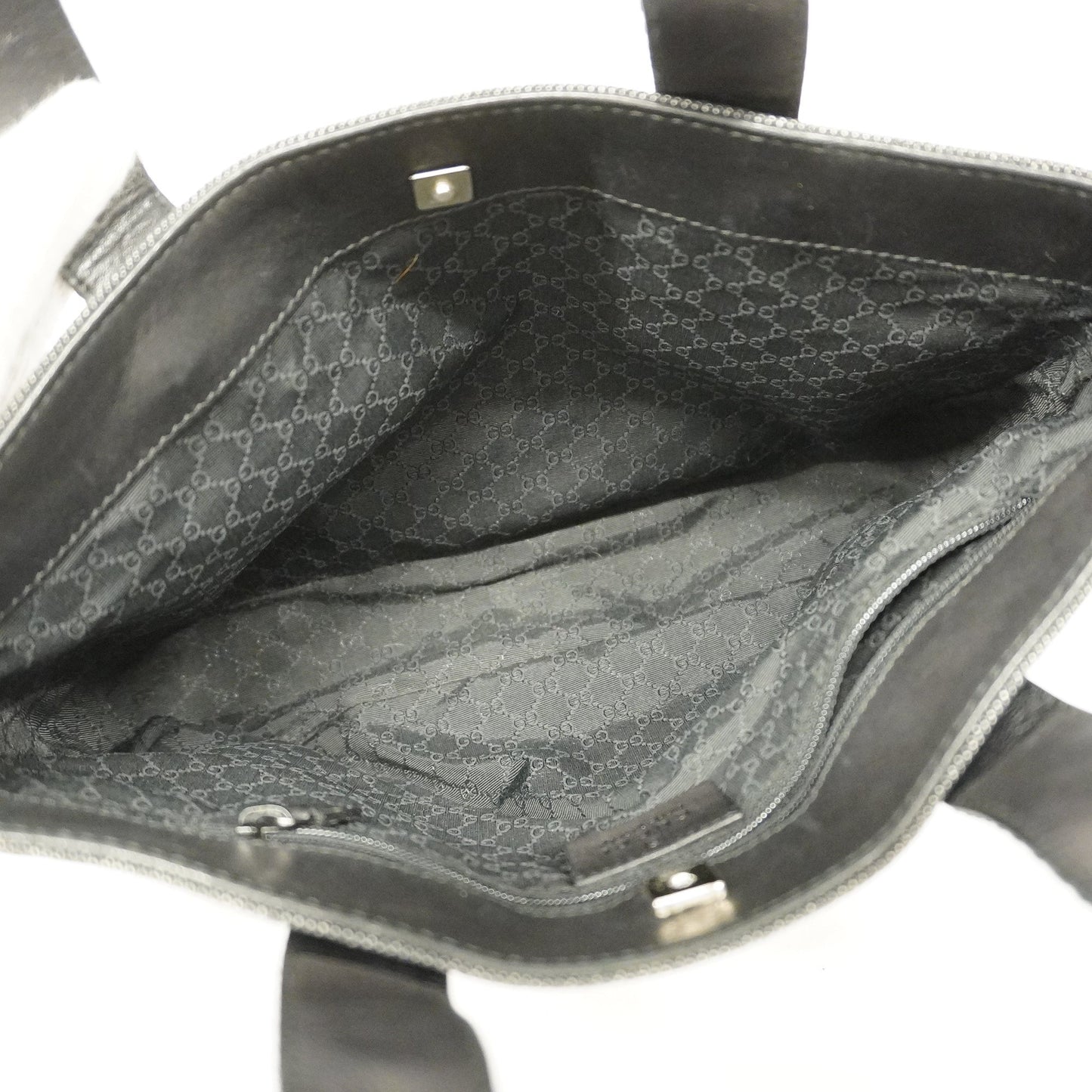 GUCCIAuth  Sherry Line 73984 Women's Denim,Leather Handbag Black