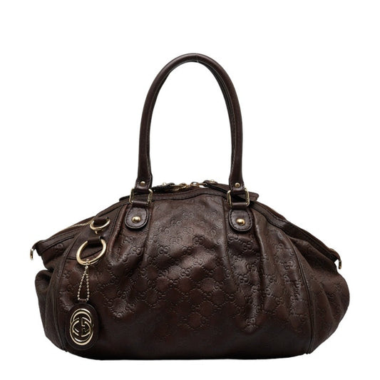 GUCCIsima Sookie Handbag Shoulder Bag 2WAY 223974 Brown Leather Ladies