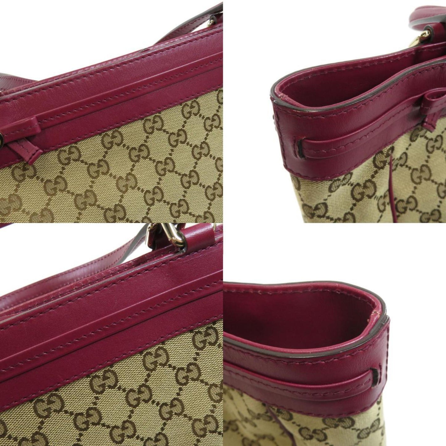 Gucci 257061 GG Tote Bag Canvas / Leather Women's GUCCI