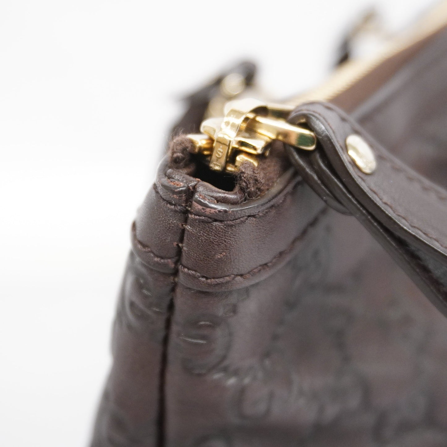 GUCCI ssima Lovely 257069 Women's Leather Tote Bag Brown