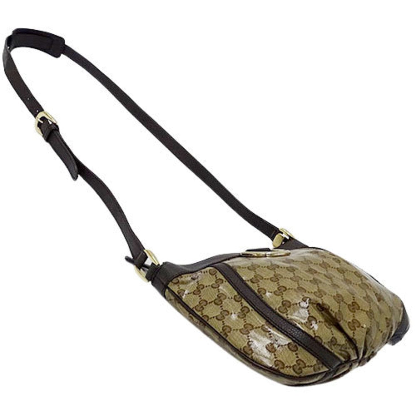 Gucci Bag Ladies Shoulder GG Crystal Brown Beige 265691 Compact